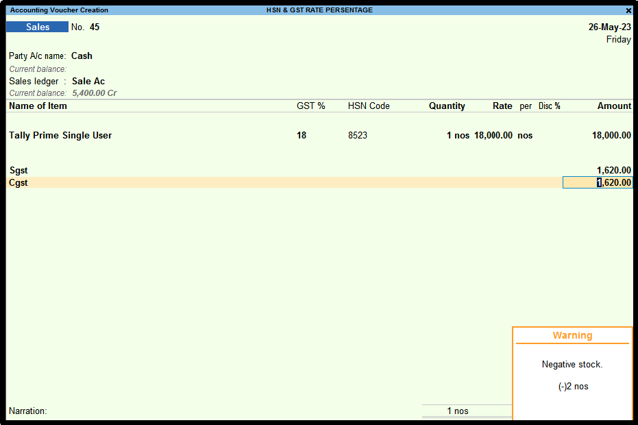 Tally Customize
