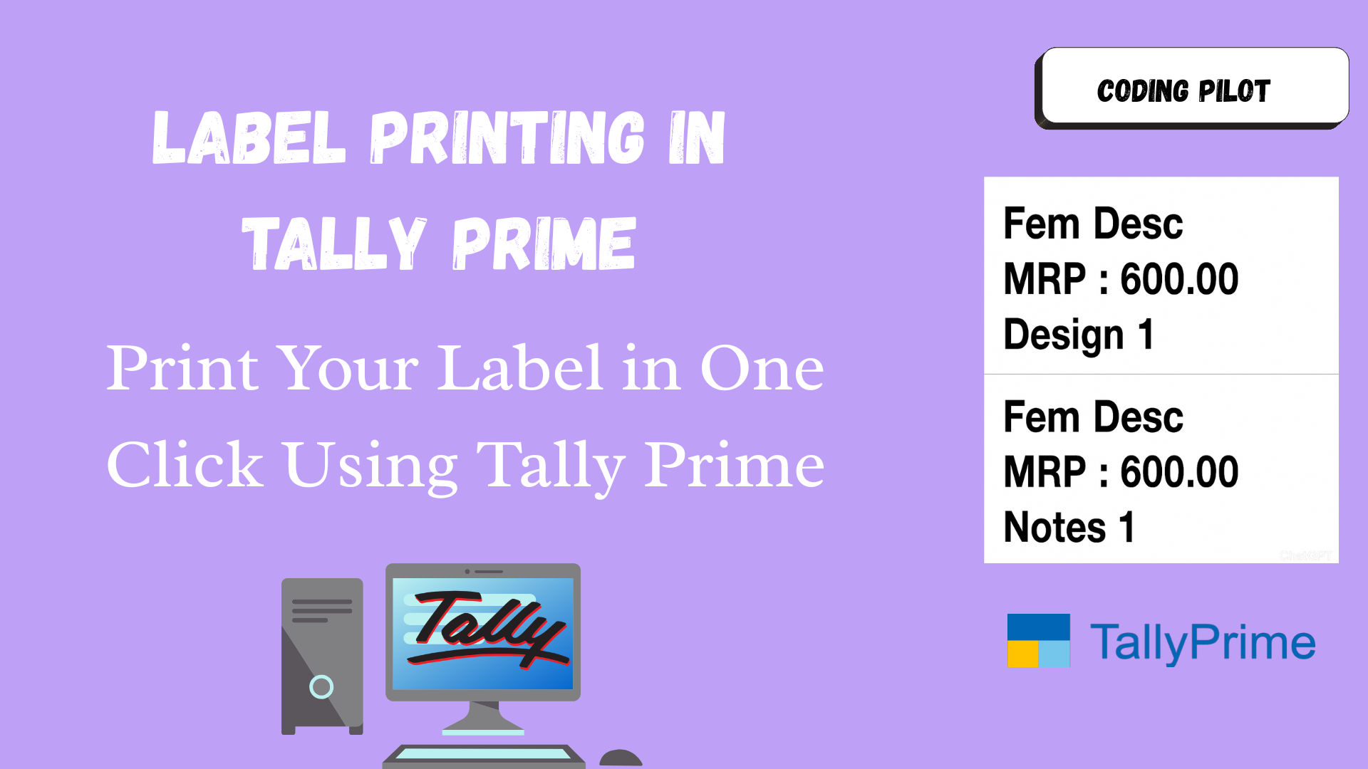 Tally Prime Label Printing Customization