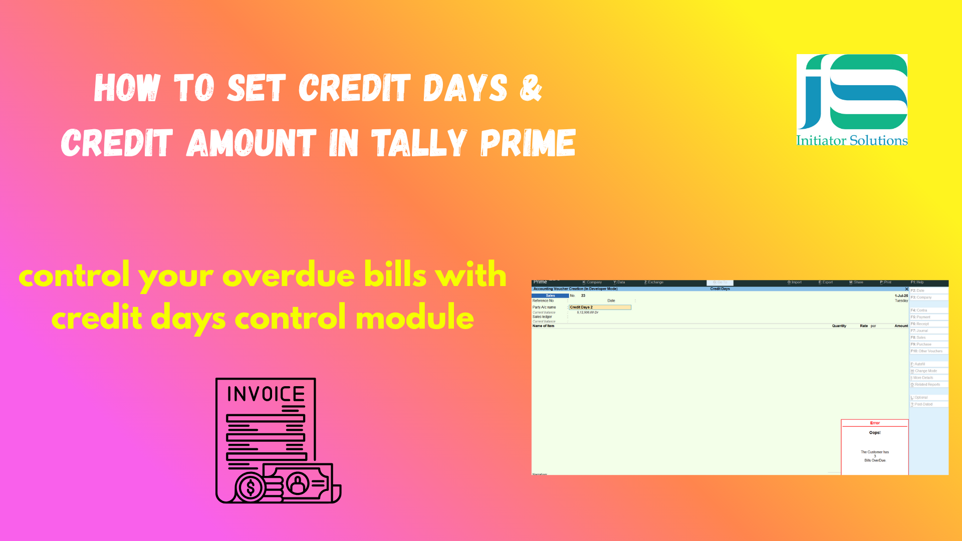 Credit Days Control in Tally Prime – Complete Guide