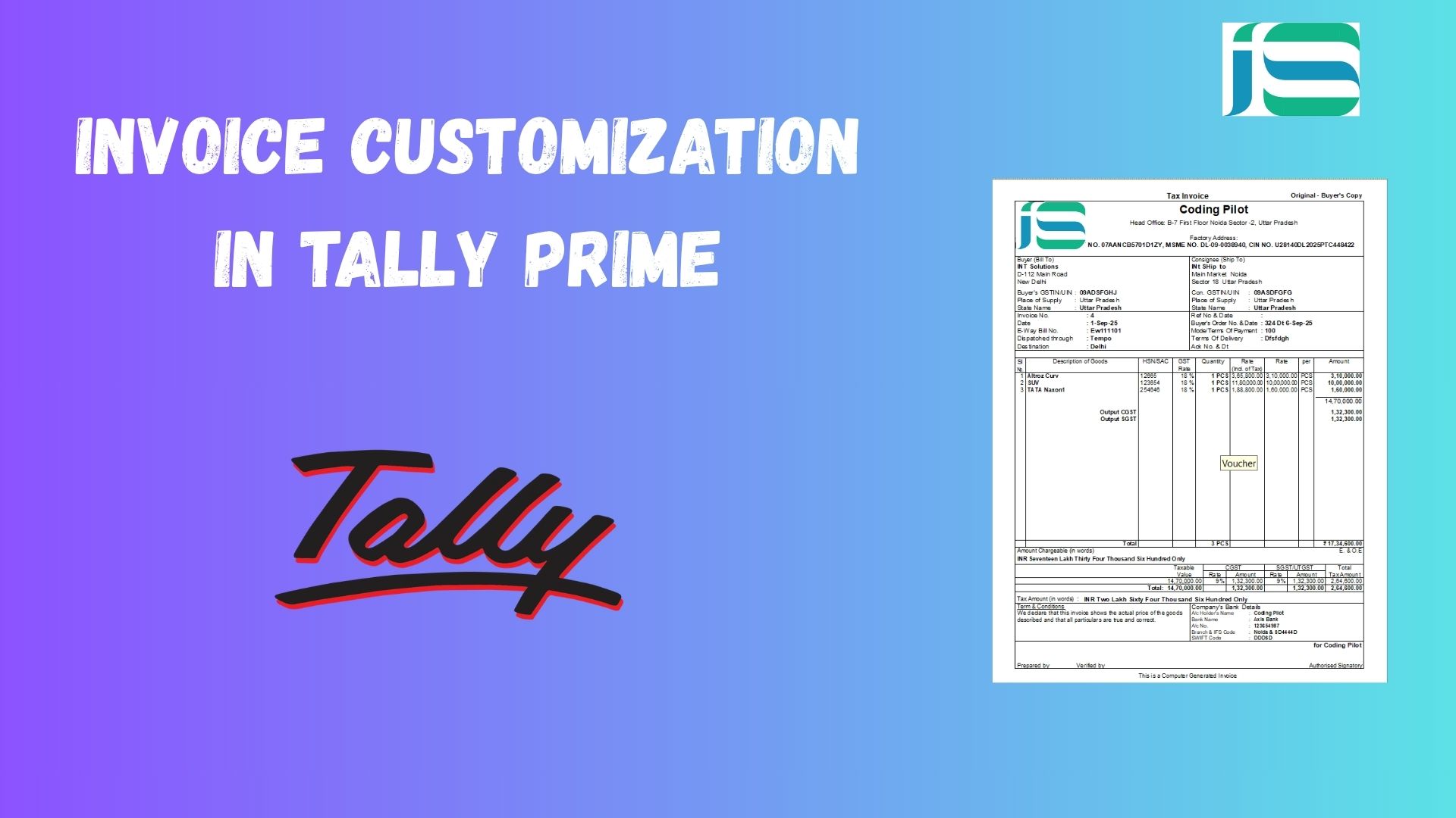 Tally Prime Invoice Customization